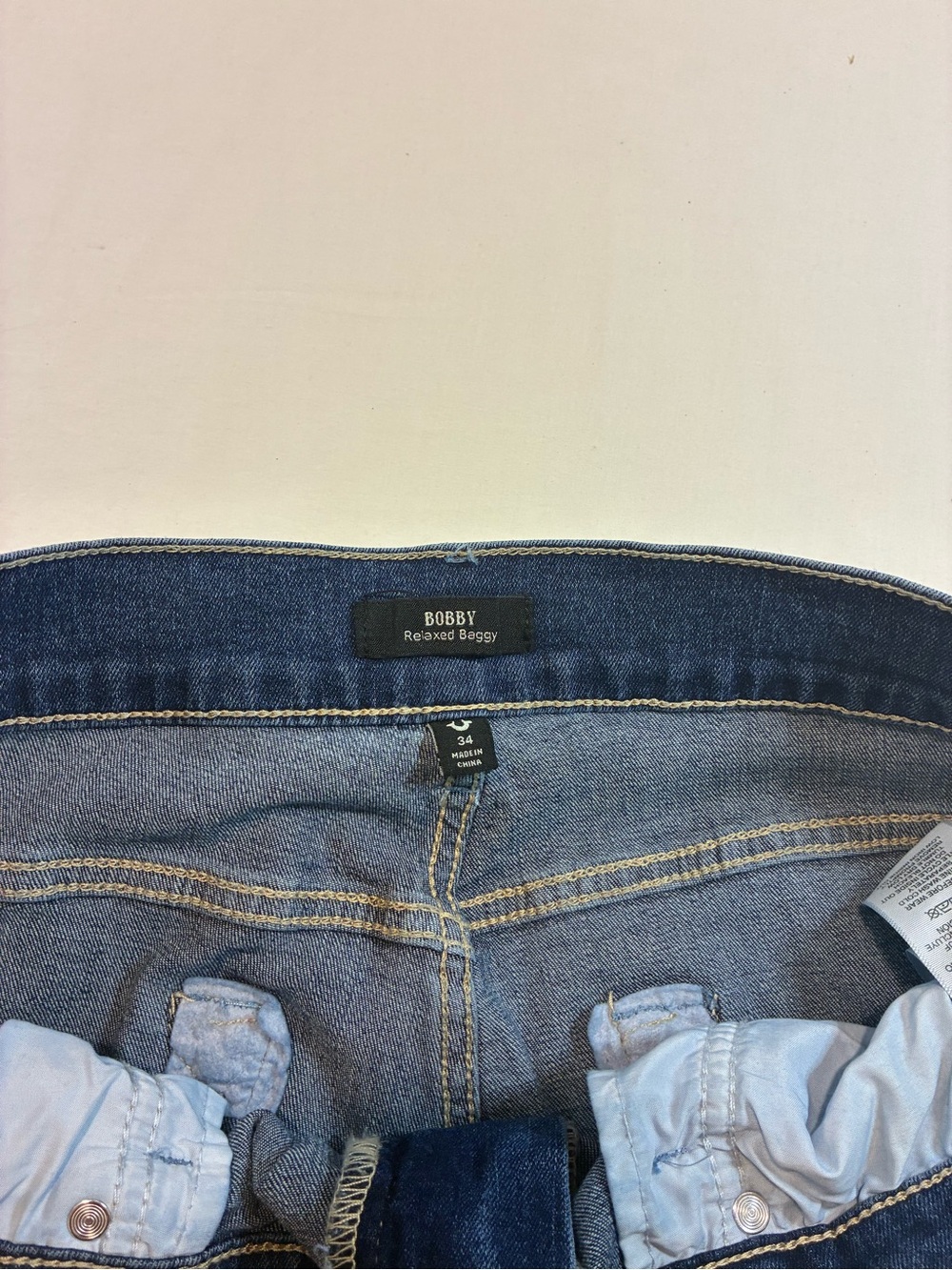 True Religion Men's Dark Blue Denim Jeans with Blue Logo Patches - Picture 5 of 11